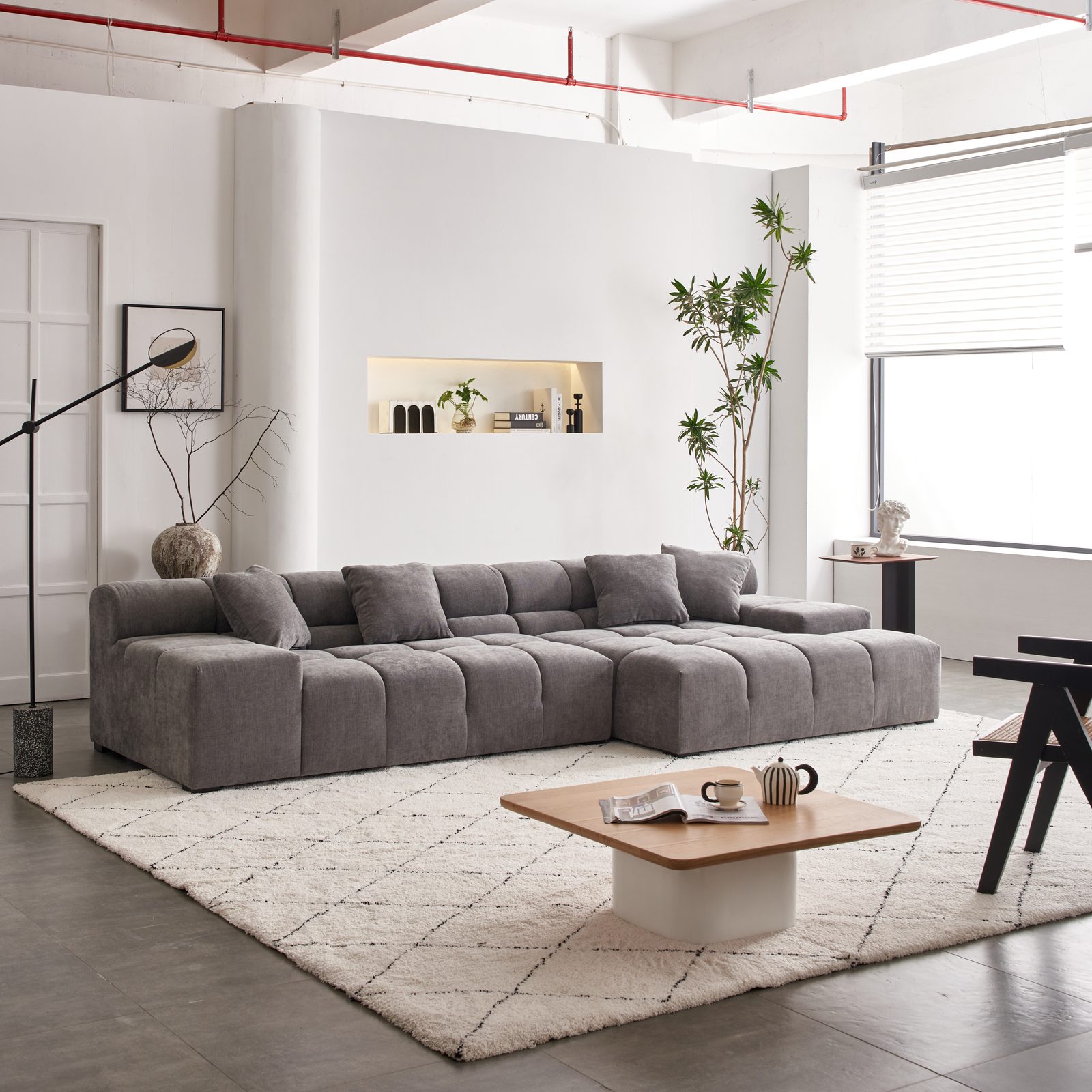 Charcoal grey Amora modular sectional sofa